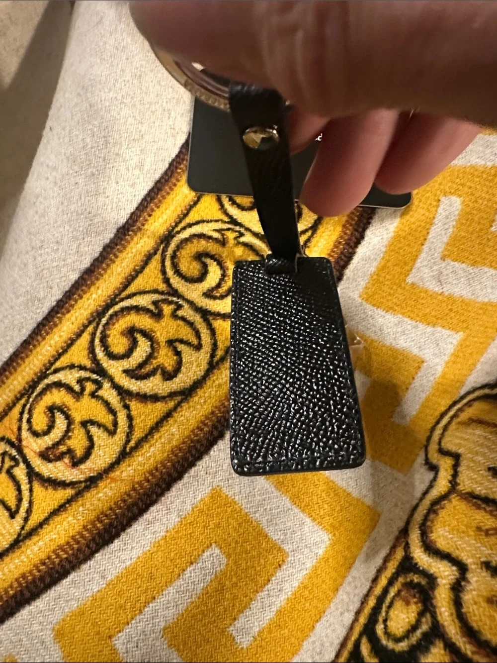 Dolce & Gabbana Black D&G Calfskin Leather Keychain NWT